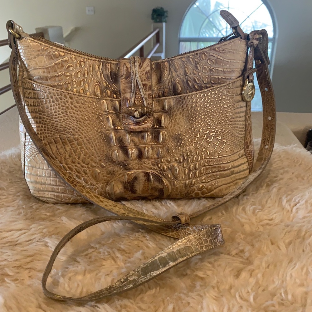 Light gold Brahmin with shoulder strap